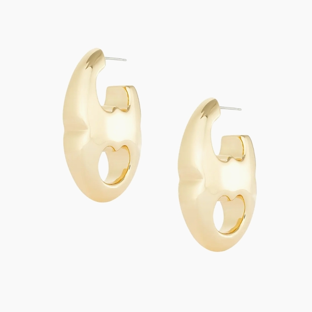 Tory BurchGemini 18K-Gold-Plated Oval Link Earrings